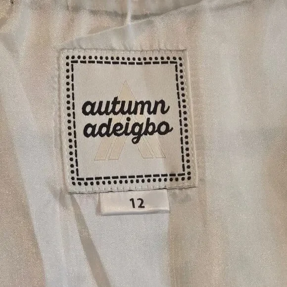 Autumn Adeigbo Fit and Flare Long Sleeve Butterfly Mini Dress  - Size 12 - Picture 9 of 11